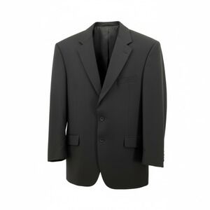 Jos a Bank Mens 2 Button Black Suit Jacket Size 46R 100% Wool
